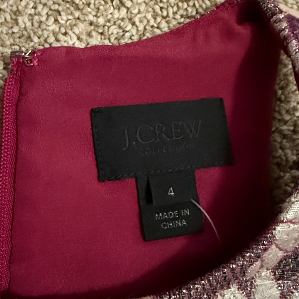 J. Crew NWT❗️J. Crew Collection Pink and Purple Floral Brocade Blouse - Picture 4 of 8